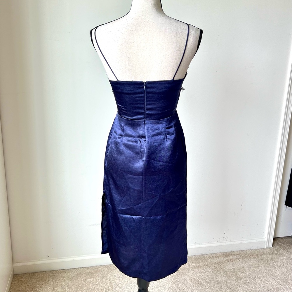 ANTHROPOLOGIE LUMIERE Lace Accented Midi Sheath Slip Dress—SZ. XS - Picture 5 of 14